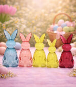Glass Rabbit Figurine Set
