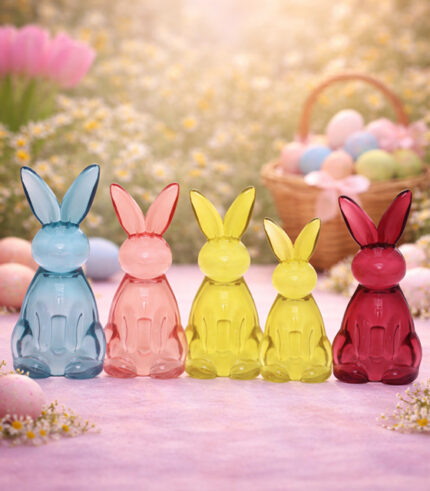 Glass Rabbit Figurine Set