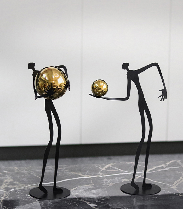Modern Abstract Metal Figure Sculpture