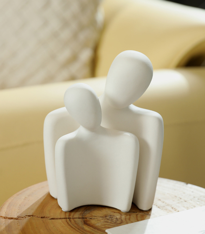 Modern Abstract Couple Figurine Set