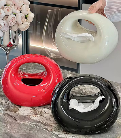 Luxury Handbag Shape Ceramic Tissue Box