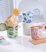 Fruit Ceramic Mug with Lid