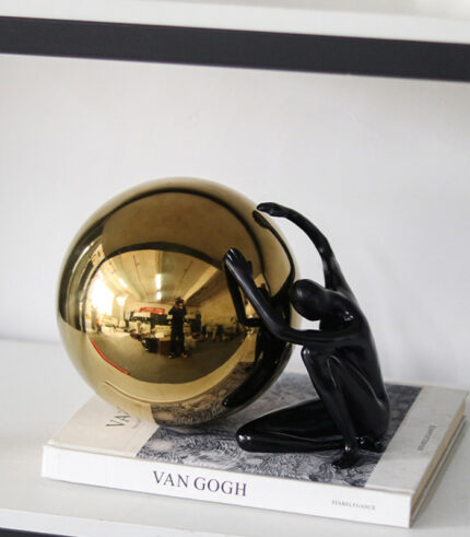 Creative Ball Holding Man Sculpture