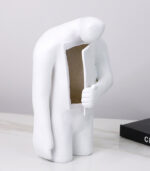 Modern Open Heart Resin Sculpture