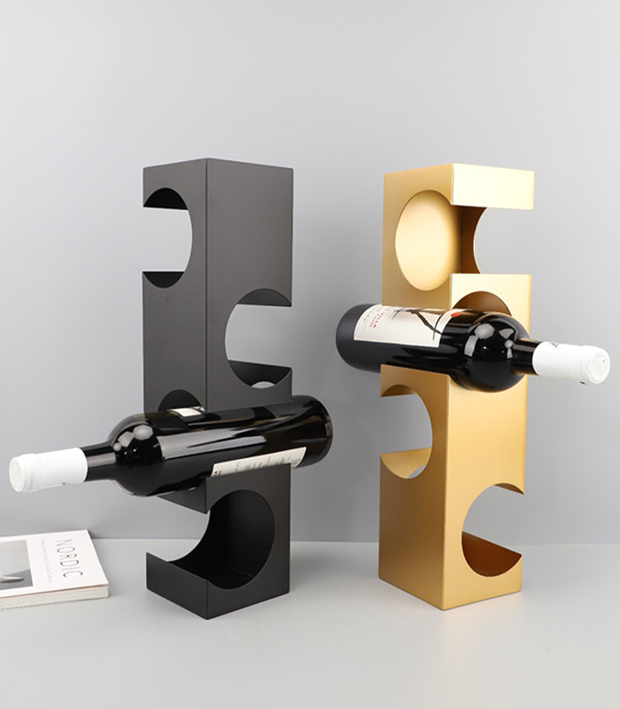 Modern Geometric Metal Wine Glass Holder