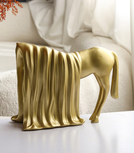 Nordic Abstract Horse Resin Sculpture