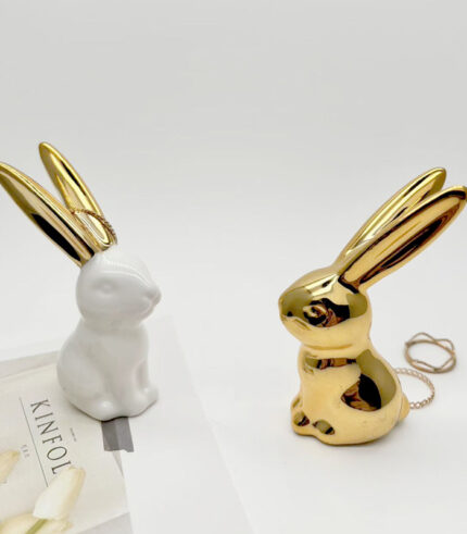 Ceramic Easter Rabbit Ornaments Set