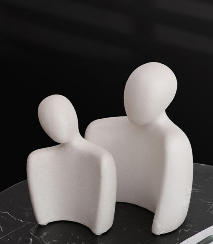 Modern Abstract Couple Figurine Set