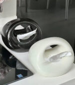 Luxury Handbag Shape Ceramic Tissue Box – Decorative Tissue Holder – Available in Black, White & Red - Image 2
