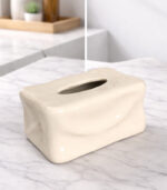 Modern Ceramic Tissue Box – Minimalist Design – Available in Beige & Black - Image 2