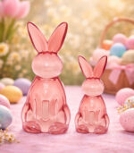 Glass Rabbit Figurine Set – Set of 2 – Available in Blue, Yellow, Pink & Purple - Image 3
