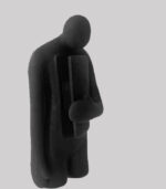 Modern Open Heart Resin Sculpture – Pop Art Minimalist Abstract Figurine for Home & Office (Black & White, 27×14 cm) - Image 3