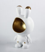 Creative Big Mouth Rabbit Ornament – Cartoon Style Decorative Statue (Gold & Silver, 30×18 cm) - Image 3