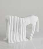 Nordic Abstract Horse Resin Sculpture – Modern Decorative Animal Figurine (White, Black & Gold, 32×25 cm) - Image 3