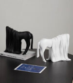 Nordic Abstract Horse Resin Sculpture – Modern Decorative Animal Figurine (White, Black & Gold, 32×25 cm) - Image 4