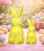 Glass Rabbit Figurine Set – Set of 2 – Available in Blue, Yellow, Pink & Purple - Image 4