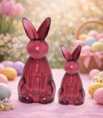 Glass Rabbit Figurine Set – Set of 2 – Available in Blue, Yellow, Pink & Purple - Image 5