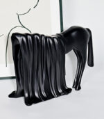 Nordic Abstract Horse Resin Sculpture – Modern Decorative Animal Figurine (White, Black & Gold, 32×25 cm) - Image 5