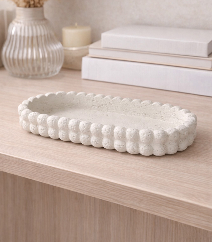 Oval Stone Decorative Tray