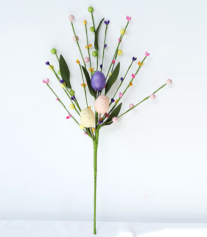 Plastic Easter Decorative Egg with Flower