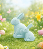 3D Standing Rabbit Wooden Decoration Set