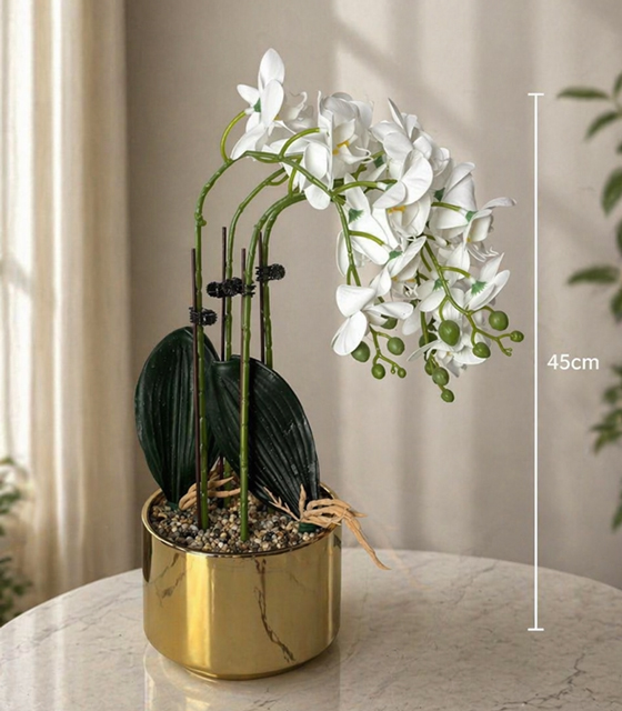 Artificial Plant in Gold Ceramic Pot