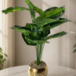Artificial Plant in Gold Ceramic Pot