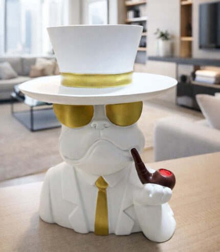 White Dog Statue
