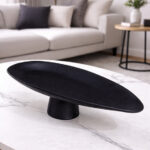 Decorative Ceramic Black Oval Bowl