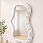 Modern Wall Mirror with White Edge