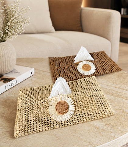 Jute Tissue Box Cover