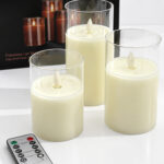 LED Glass Candle Set of 3