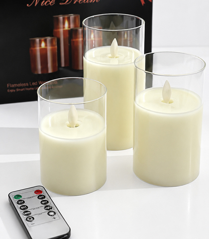 LED Glass Candle Set of 3 LED Glass Candle Set of 3