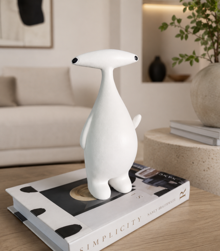 Modern Abstract White Decorative Sculpture