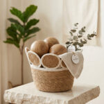 Beige & White Organizing Basket
