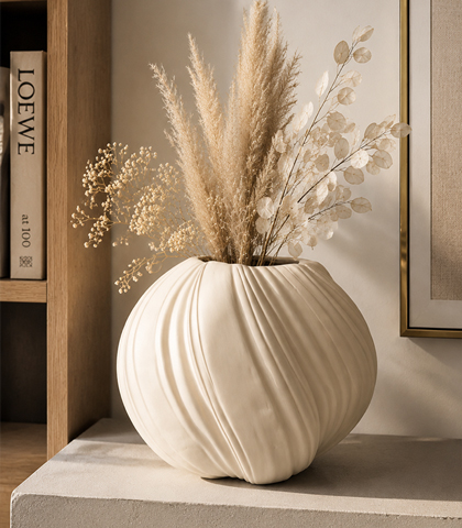 Modern Beige Ceramic Vase