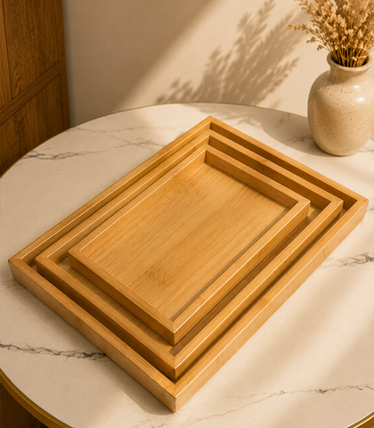 Wooden Tray Set of 3
