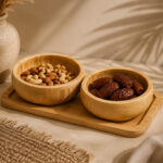 Bamboo Serving Tray with 2 Nut Bowls