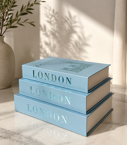 Blue Decorative Books Set of 3