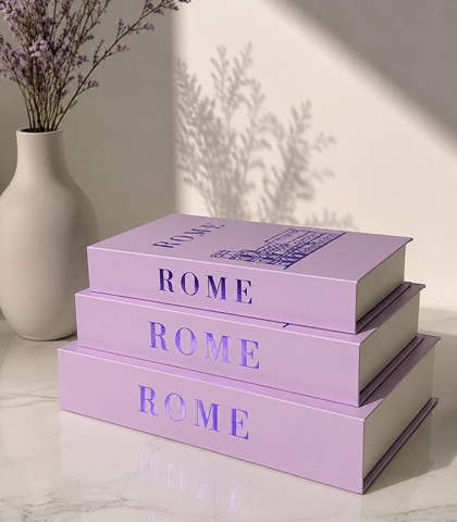 Purple Decorative Books Set of 3