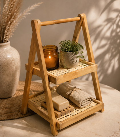 Bamboo 2-Tier Fruit Stand