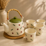 Modern Ceramic Tea Pot Set with 4 Cups