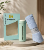 Premium Cotton Fleece Towel Gift Box Set with Bottle