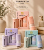 Premium Cotton Fleece Towel Gift Box Set with Bottle