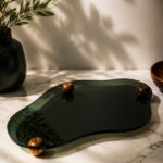 Black Smoke Glass Cloud-Shaped Tray