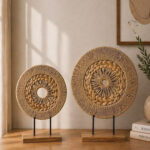 Boho Rattan & Metal Stand Statue