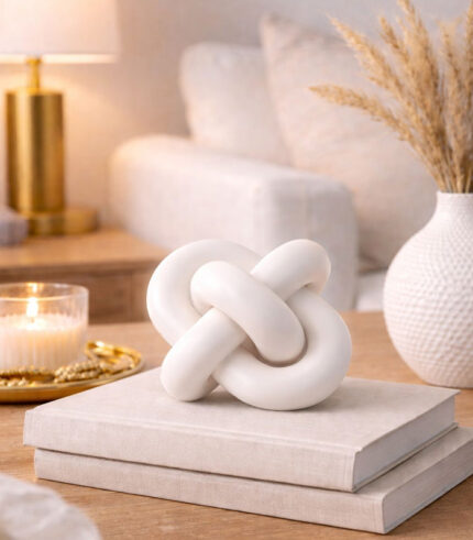 White Ceramic Chain Statue