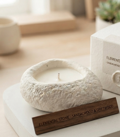 Oval Stone Scented Candle