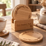 Wooden Cup Sousplat Set