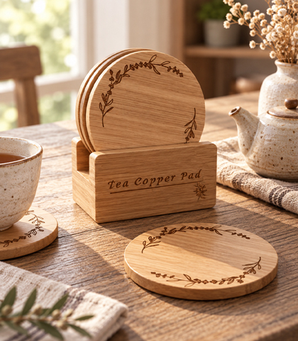 Wooden Cup Sousplat Set Wooden Cup Sousplat Set